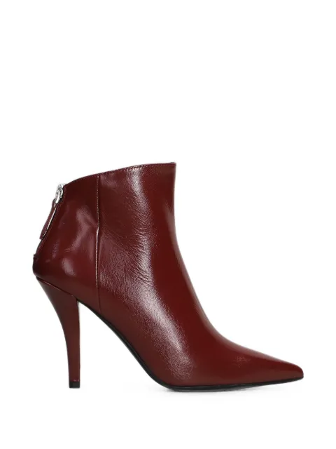 Chantal pointed-toe leather ankle boots Red 3322
