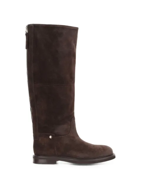 POEVE rear-zip suede boots Brown EV01ZIPVELURTDM