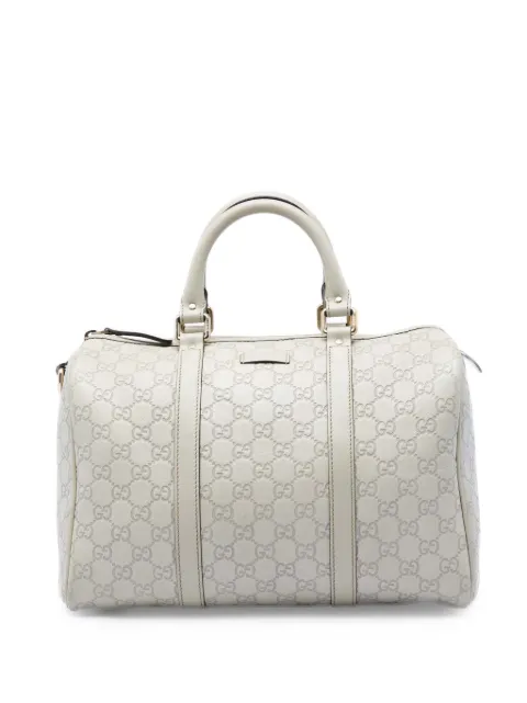 Gucci Pre-Owned 2016-2026 Medium Guccissima Joy boston bag White 0SNCA6L5RZ7IR51I