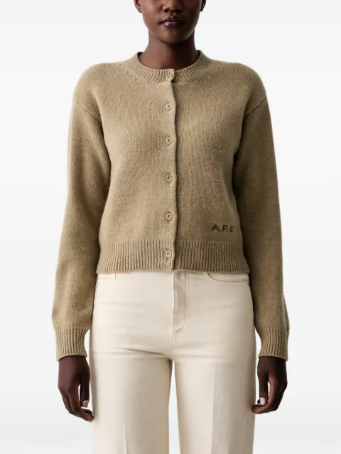 A.P.C. Lila logo-embroidered cardigan Neutrals WOASWF22352