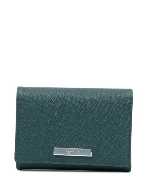 agnès b. leather fold wallet Green O237VCK8