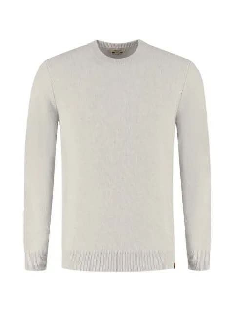 Jacob Cohën logo-patch ribbed-trim sweater Neutrals JUMSG021000X0023FLD100