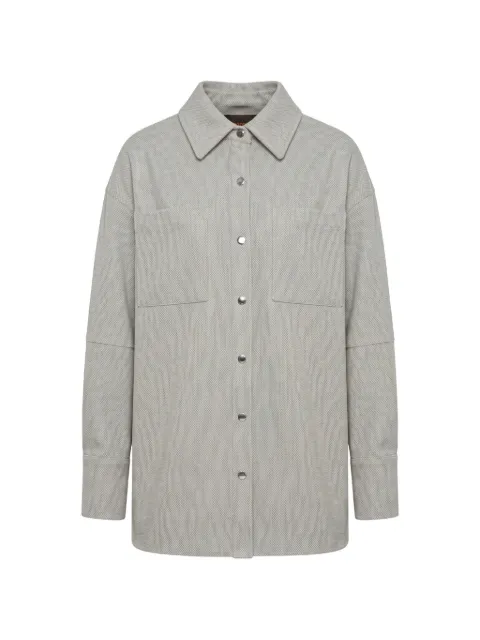 Moorer Tess button-fastening pocketed shirt Neutrals TESSCMS