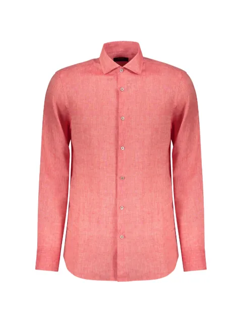 Moorer button-up linen shirt Red SORRENTOSA