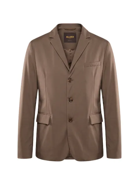 Moorer notch-lapel button-fastening jacket Brown PRADOFSKT