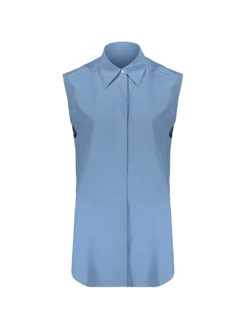 Moorer sleeveless silk shirt Blue LOSNALXS