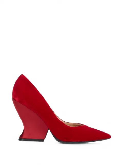 Alberta Ferretti pointed-toe geometric-heel pumps Red A60158205