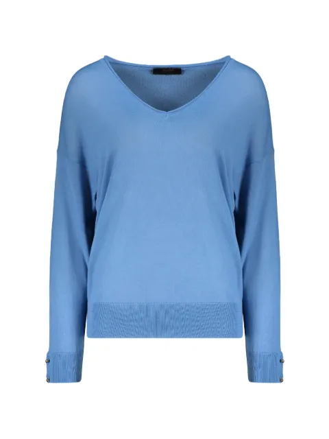 Moorer V-neck long-sleeve sweater Blue RENEEFLK