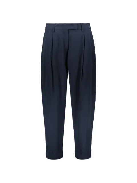 Moorer pleated turn-up trousers Blue RUTHDIVSFD