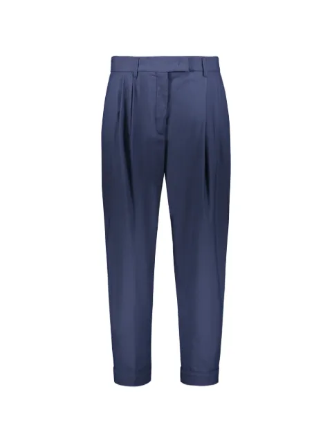 Moorer pleated turn-up trousers Blue RUTHEAT