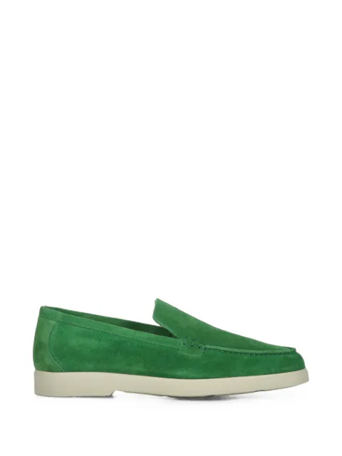 Moorer topstitched suede loafers Green SAVILLEP5