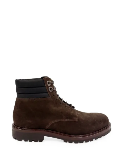 Moorer lace-up suede boots Brown KEEFEEP5X