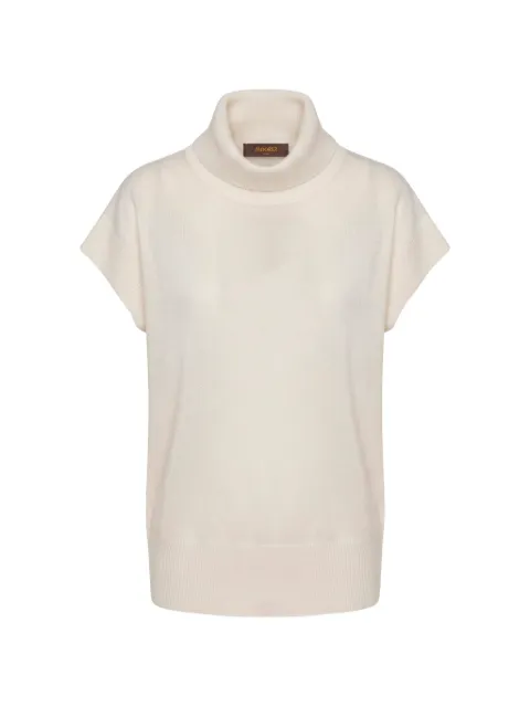 Moorer Alessia roll-neck short-sleeve sweater White ALESSIAZEF