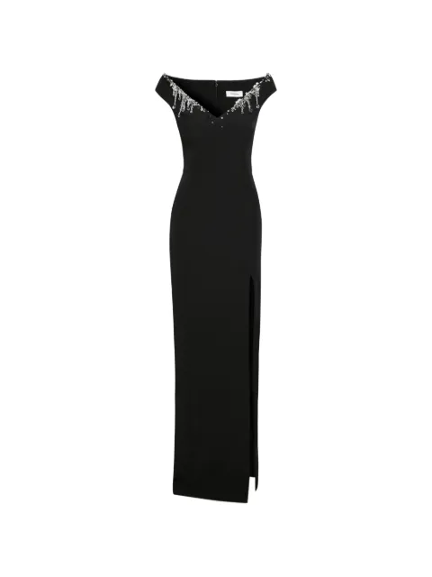 Safiyaa Lucrezia crystal-embellished maxi dress Black DL14771E225