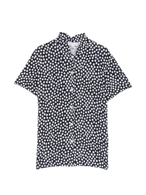 agnès b. floral-print officer-collar shirt Blue F395JKW5