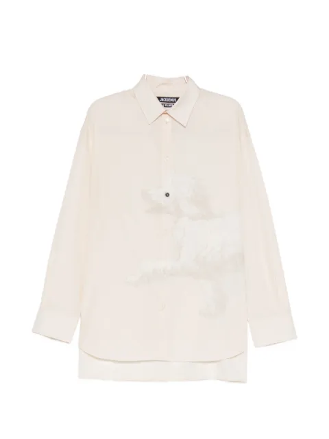Jacquemus poodle-print long-sleeve shirt Neutrals 26HSHM00639AW00691