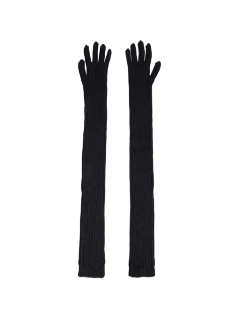 Alberta Ferretti ribbed-knit gloves Black A35805100
