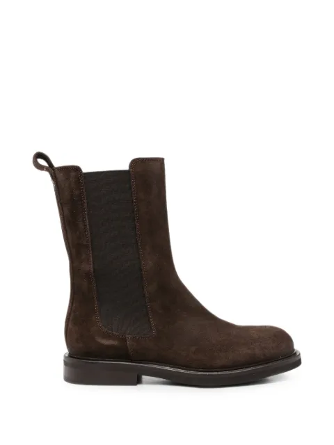 POEVE round-toe suede-finish Chelsea boots Brown EV04VELURTDM