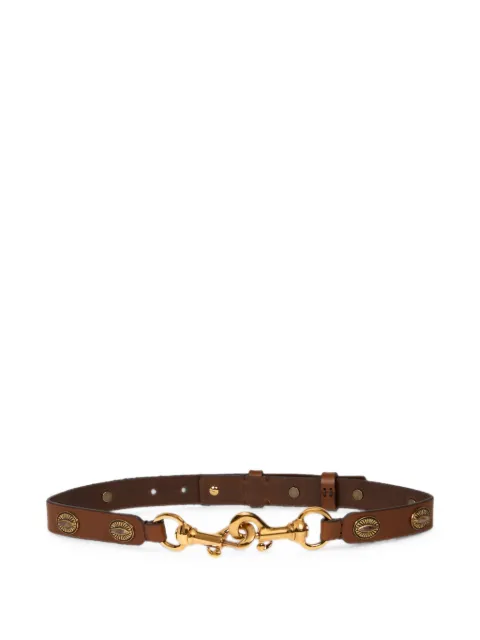 ETRO leather Pony belt with oval-shaped studs Brown WP3B0111AB119