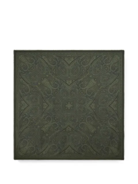 ETRO modal-and-cashmere shawl with symmetrical motif Green WAYA0001AK1F3