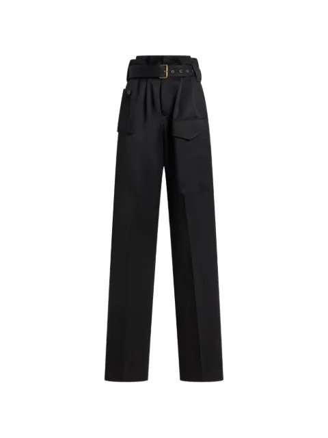 ETRO straight-leg wool trousers with pockets and belt Black WREA009899TU21V