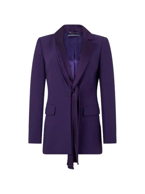 Alberta Ferretti scarf-detail single-breasted blazer Purple A05026618