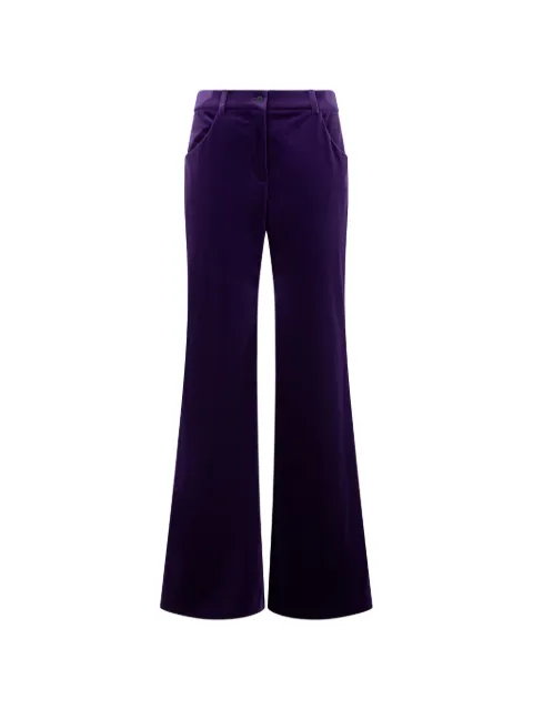 Alberta Ferretti velvet-finish flared trousers Purple A03065135
