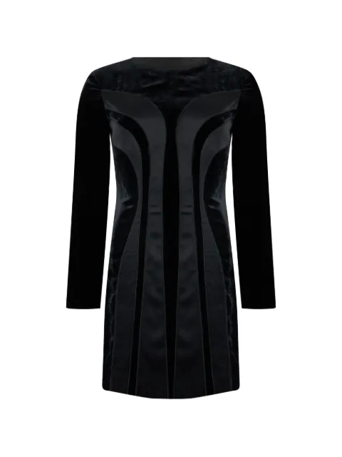 Alberta Ferretti long-sleeved panelled mini dress Black A04465139