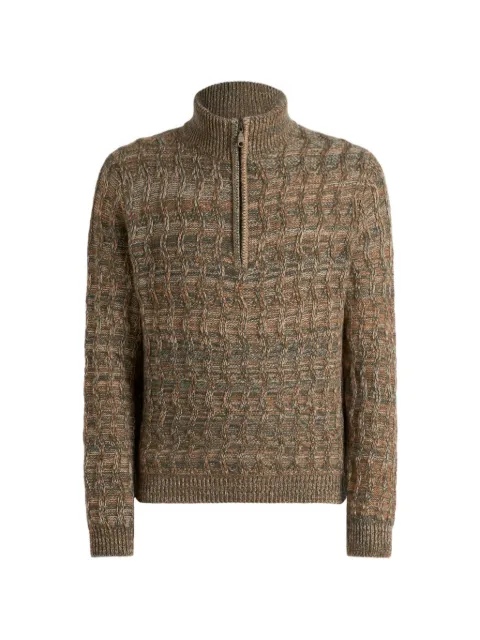 ETRO cable-knit cashmere sweater with zip Green MRKF0115AL11H