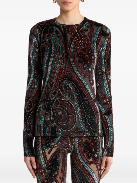 ETRO chenille jacquard sweater with Paisley motif Grey WRJB003999JJD1A