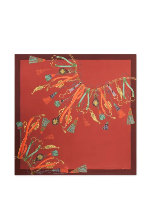 ETRO silk scarf with charm motif Red WAXA0006AK1EP