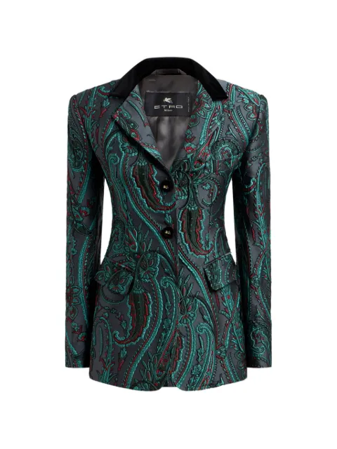ETRO jacquard single-breasted jacket with Paisley motif Grey WRCA013399TJS1D