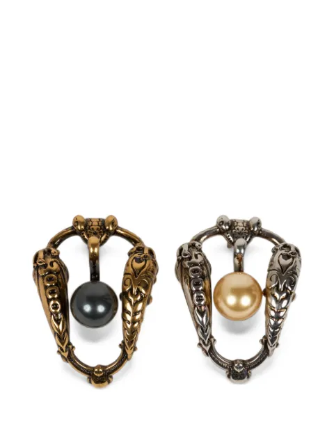 ETRO earrings with pearl bead and animal buckle Gold WF5A0100AM030