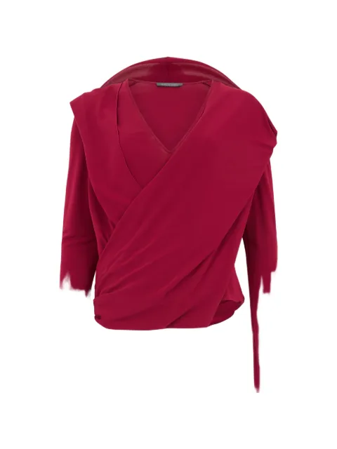 Alberta Ferretti draped asymmetric blouse Red A02025121