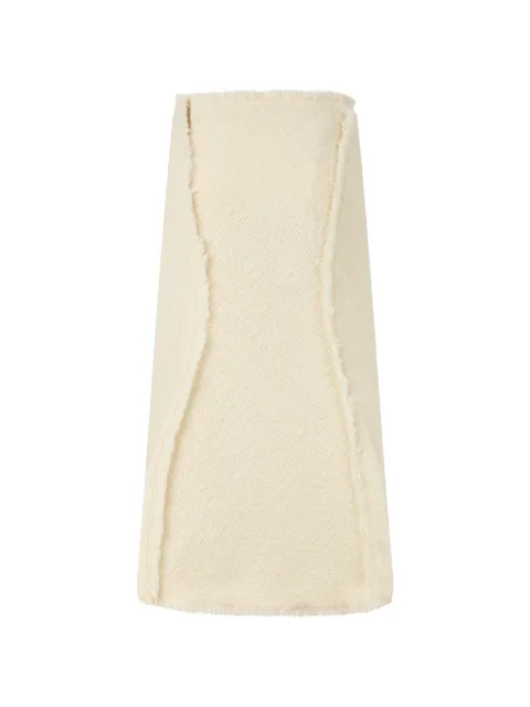 Alberta Ferretti fringe-trim midi skirt Yellow A01166633