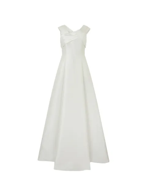 Alberta Ferretti pleated-detail sleeveless gown White A04476625