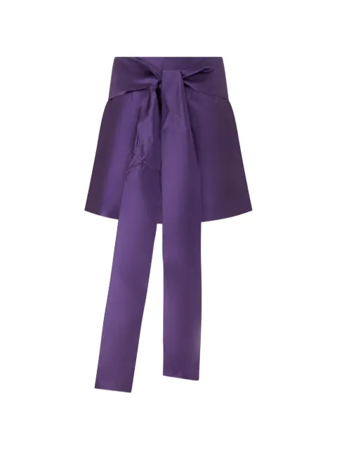 Alberta Ferretti pleated bow-detail mini skirt Purple A03076625