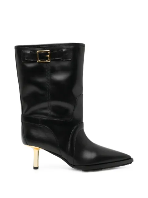 sacai pointed-toe buckled ankle boots Black 2608688BLACK