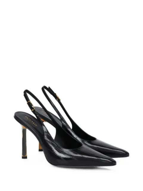 POTAMY embossed slingback pumps Black PP00874CN09