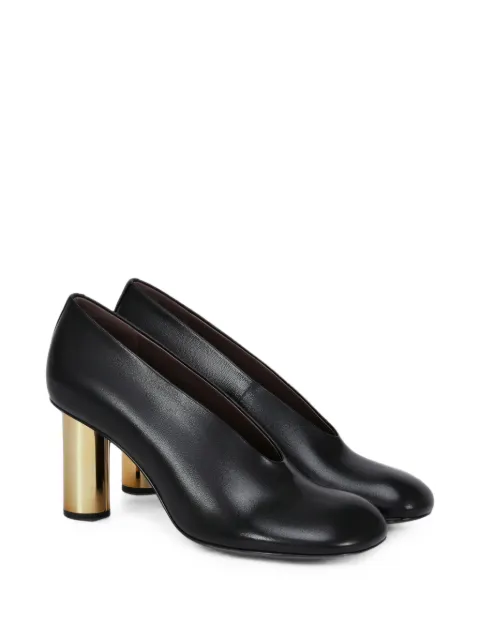 POTAMY cylinder-heel leather pumps Black PP00869CN07