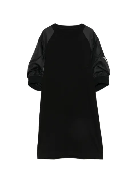 sacai satin-sleeve pocket-detail midi dress Black 2608623