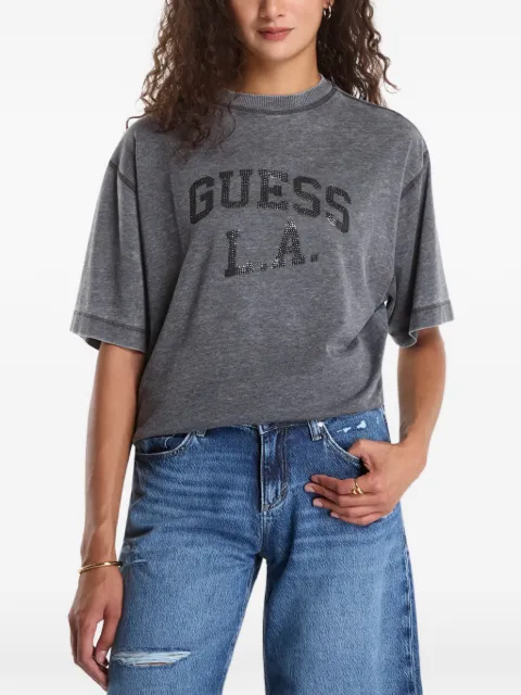 GUESS USA logo-print T-shirt Grey W6YI20K4335FJDB