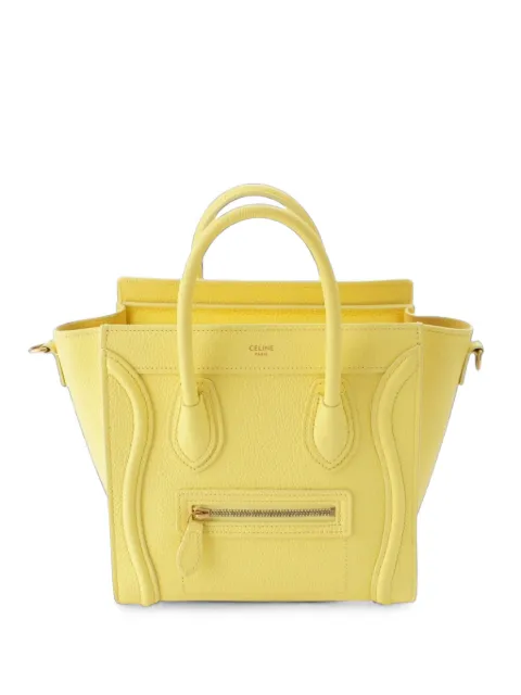 Celine Pre-Owned 2022 Nano Grained Calfskin Luggage Tote satchel Yellow BHG9MUBY9G0M3YTT