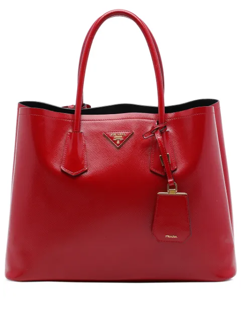 Prada Pre-Owned 2010-2026 Medium Saffiano Vernice Double satchel Red 6H41KAS5170CMAHA