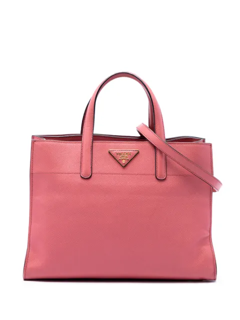 Prada Pre-Owned 2013-2026 Saffiano Soft Triple Pocket Tote satchel Pink CIYQCLVCV60PKDY0