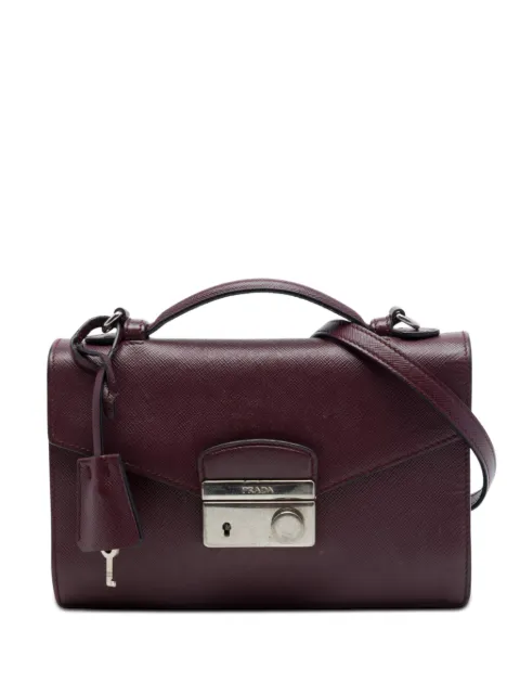 Prada Pre-Owned 2010-2026 Saffiano Lux Sound Lock satchel Red 9CVEEJPOXN7P3H1N
