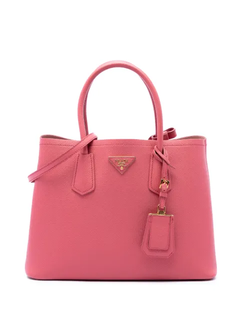 Prada Pre-Owned 2010-2026 Medium Saffiano Cuir Double satchel Pink 3CALNPKAU5CVKCZX