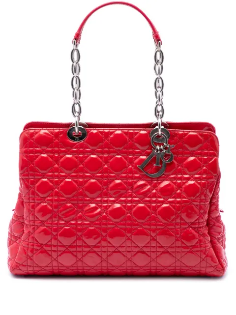 Christian Dior Pre-Owned 2013 Large Patent Cannage Lady Dior Soft Shopping tote bag Red 229PLVBBCVYHBAM6