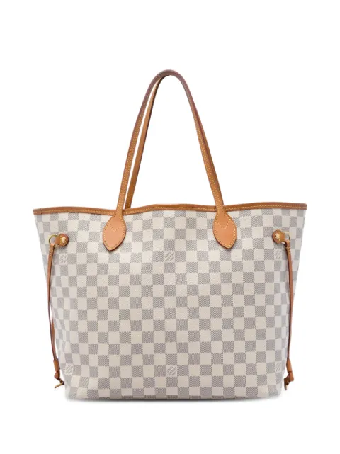 Louis Vuitton Pre-Owned 2018 Damier Azur Neverfull MM tote bag White 2W9E9LB2MV3OMTXK