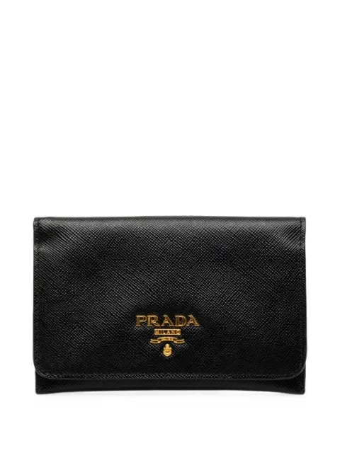Prada Pre-Owned 2013-2026 Saffiano Bifold Wallet small wallets Black X2K7P1IBO3UVCAJI